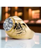 Žirkoniai 14k geltono aukso Žiedas Vintažinis stilius vrc078y